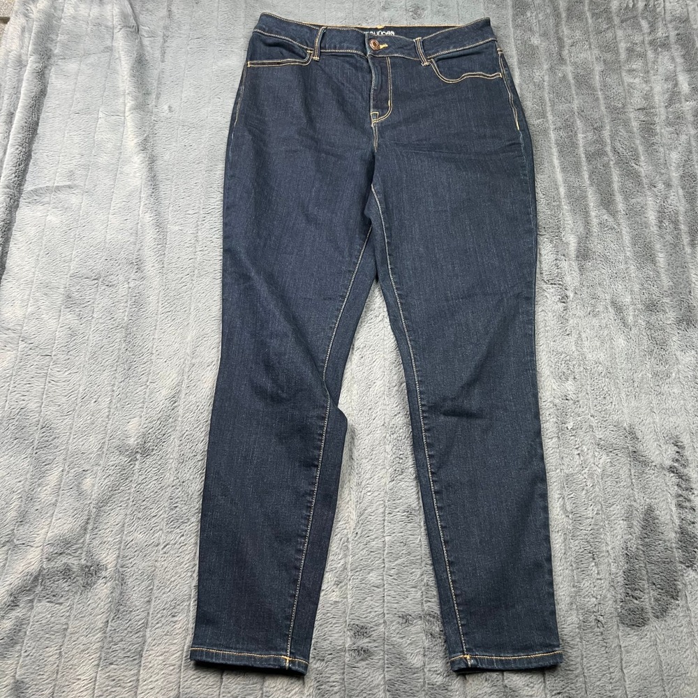 Maurices Womens High Rise Skinny Jeans Dark Wash Denim Size L Regular 12489